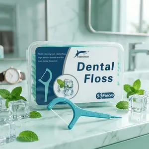 Portable Dental Floss and Picks Set, 2-in-1 Multifunctional Oral Care Kit For Home & Travel, Professional Teeth Cleaning Sticks For Food Residue, Family Value Pack 2 boxes of 50 pieces each