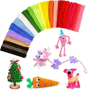Pipe Cleaners Craft Supplies Multi-Colored Chenille Stems for DIY Arts Crafts Project 100 Pieces 6mm Diameter 12 Inches Length Perfect for Kids Ages 8-13 Teen Girl Gifts