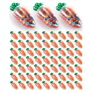 Plastic Carrot Container Candy Chocolate Egg Box, Filling Snack Holder Spring Party Gift Easter Basket Baby Shower Decoration, Party Favors Assortment