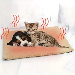 Self-Warming Pet Bed Mat for Cats & Small Dogs – No Electricity Needed, Ultra-Soft & Portable Floor Warmer for Winter, Non-Slip & Machine Washable Cozy Blanket-Style Mat