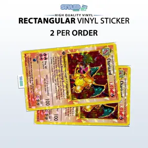 Charizard first edition rectangle vinyl sticker