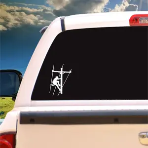 Vinyl Lineman on Pole Vehicle Decal