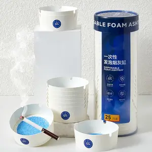 25 Disposable Paper Ashtrays - Lightweight, Thick, Leak-Proof, Resin-Enhanced Odor-Control Eco-Friendly Single-Use Home & Car Home Supplies Accessories