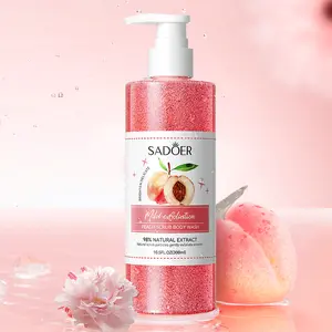 Peach Scrub Body Wash,Natural Scrub Particles,Gently Exfoliate Smooth Skin,98% Natural Extract