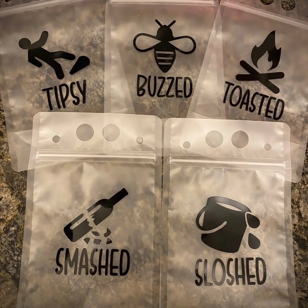 Adult Drink Pouch - Set 3  Reusable