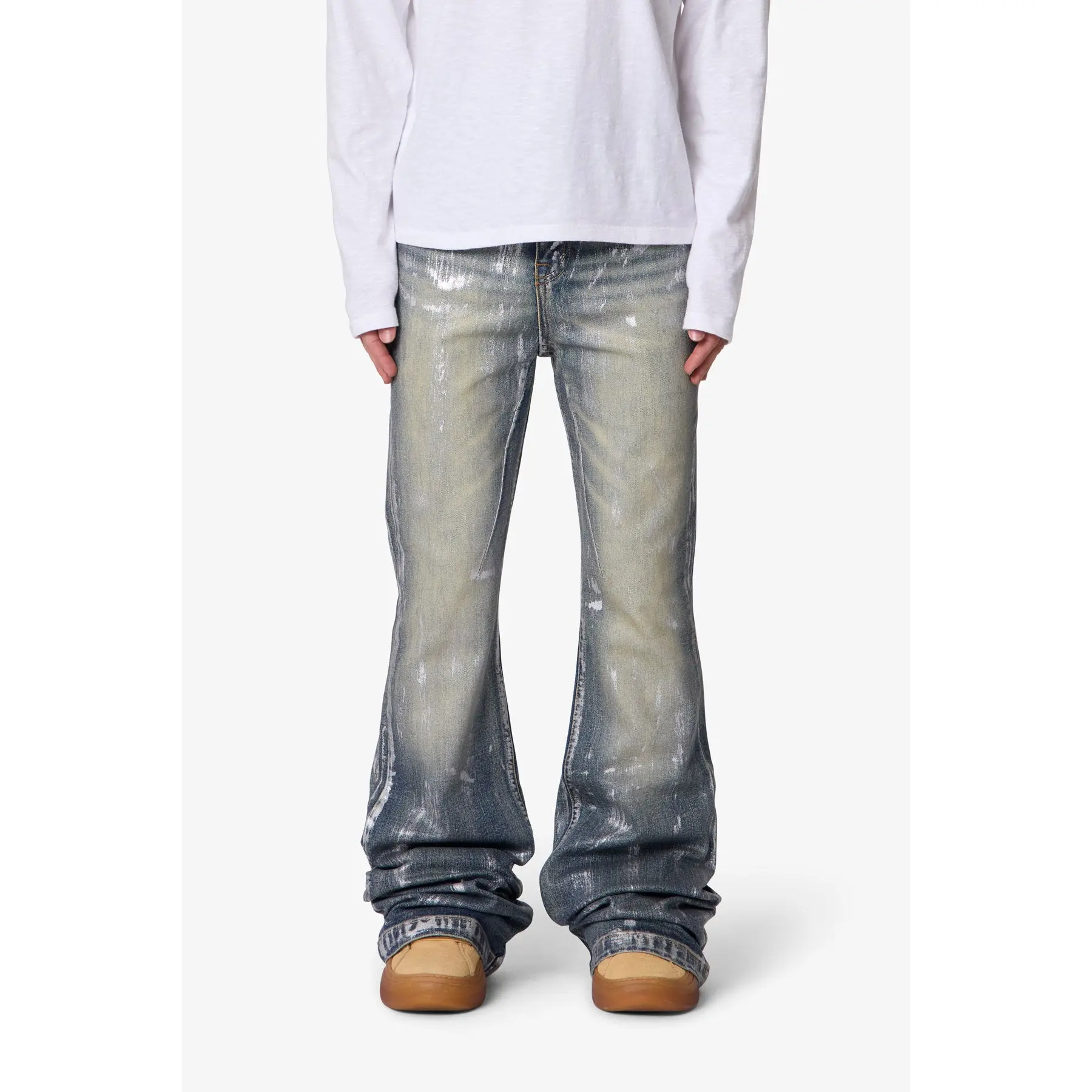mnml Waxed Super Stacked Denim - Blue
