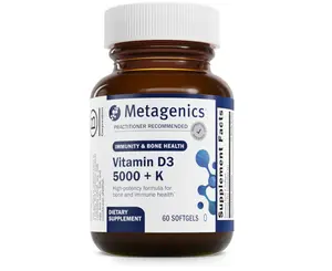 Metagenics D3 5,000 + K - Non-GMO - Gluten-Free - 60 Softgels Fitness Dietary
