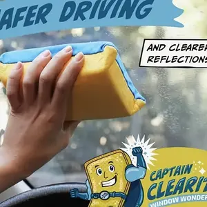 Large Car Window Fog Sponge, Super Absorbent Self-Cleaning, No Residue, Cleaning Brush, Multi-Purpose Sponge Block for Furniture, Glass, Cars, Windshield Cleaning Tool, Car Cleaning Supplies