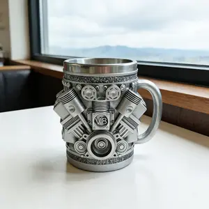 Personalized Stainless Steel Mug with V8 Engine Design | 10oz Coffee Mug for Car Guys | Unique Gift for Dad #SummerVibes