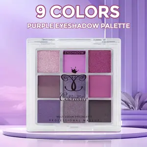 "ColorChoice 9-Pan Purple Eyeshadow Palette – Rich Matte & Shimmer Plum Hues"，Eye makeup - matte, matte and glitter eyeshadow colors, smooth and easy to mix, long-lasting cosmetic formula