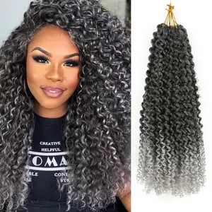 6 Packs Curly Crochet Hair Crochet hair for Women Deep Wave Braiding Hair, Synthetic Bohemian Crochet Braid Water Wave Crochet hair Extensions