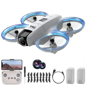 Mini Dual-Camera FPV Drone with Propeller Guard, 2 Batteries, Altitude Hold, 1-Key Takeoff & Landing,Smart Obstacle Avoidance, Stable Hover, APP Remote Control, LED Lights, Easy-to-Operate for Novice Users + Cinematography Equipment Bag rc quadcopter
