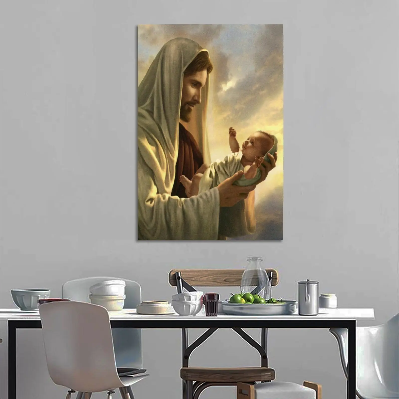 Jesus Hold the babyyy Poster, Christian Poster, Jesus Shepherd Easter Poster Home Decor
