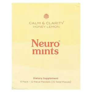NeuroGum NeuroMints, Calm & Clarity, Honey Lemon, 6 Packs, 12 Pieces Each NeuroGum NeuroMints, Calm & Clarity, Honey Lemon, 6 Packs, 12 Pieces Each
