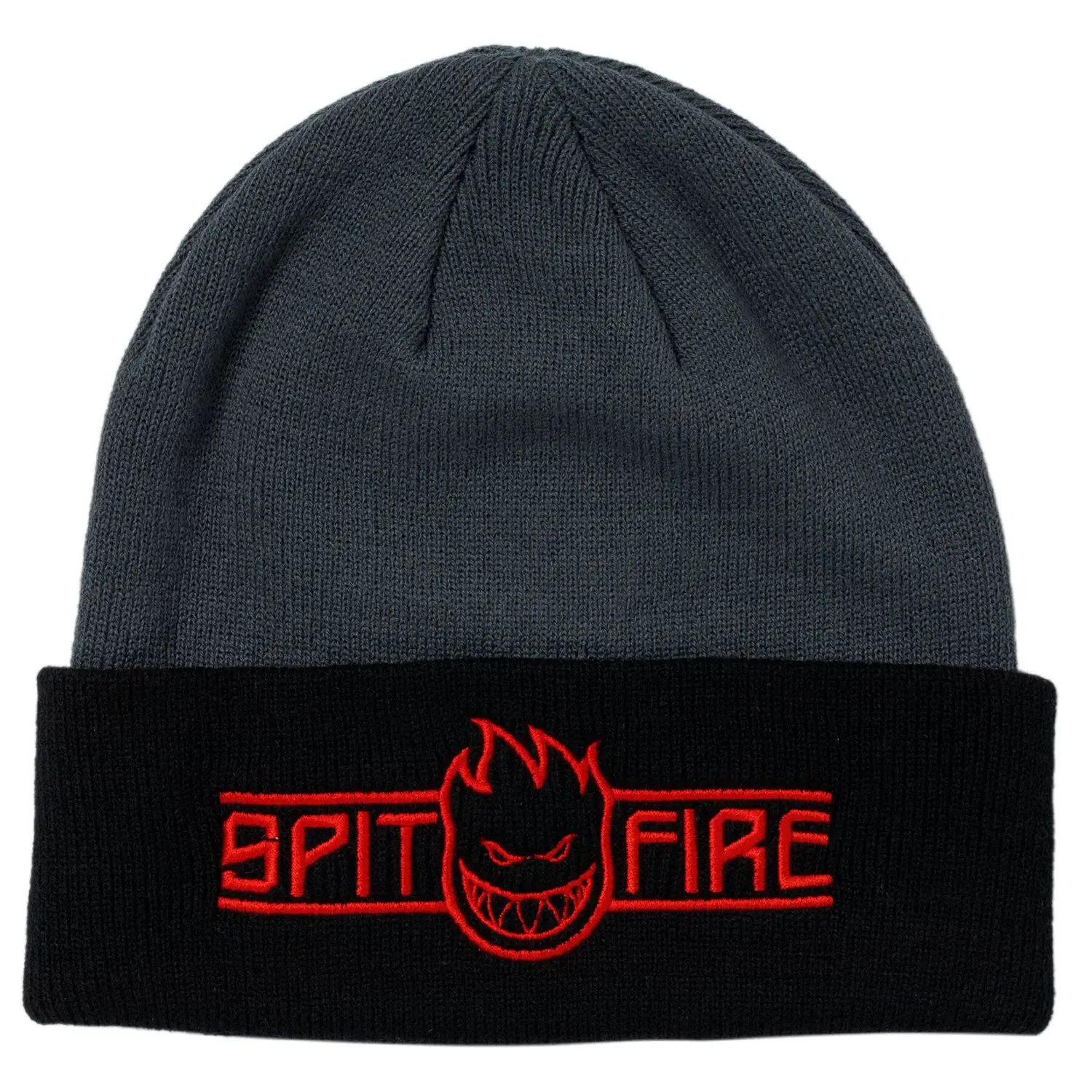 Spitfire Wheels Beanie LTB Arch Bighead Script Cuff Charcoal/Black/Red