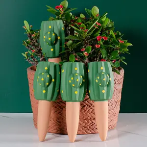 4Pack Terracotta Watering Spikes for Indoor Plants,Plant Watering Globes Garden Plant Waterer,Self Watering Planter Insert Stakes While Away