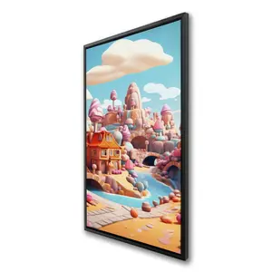 212 MAIN Pink Framed Sweet Kingdom Print Artwork - 24x48 in, Home Decor Wall Display, Posters & Prints for Home Supplies