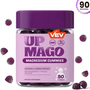 VEV UPMAGO Magnesium Bisglycinate Gummies with Ashwagandha, L-Theanine & B6 – 90ct, Zero Sugar