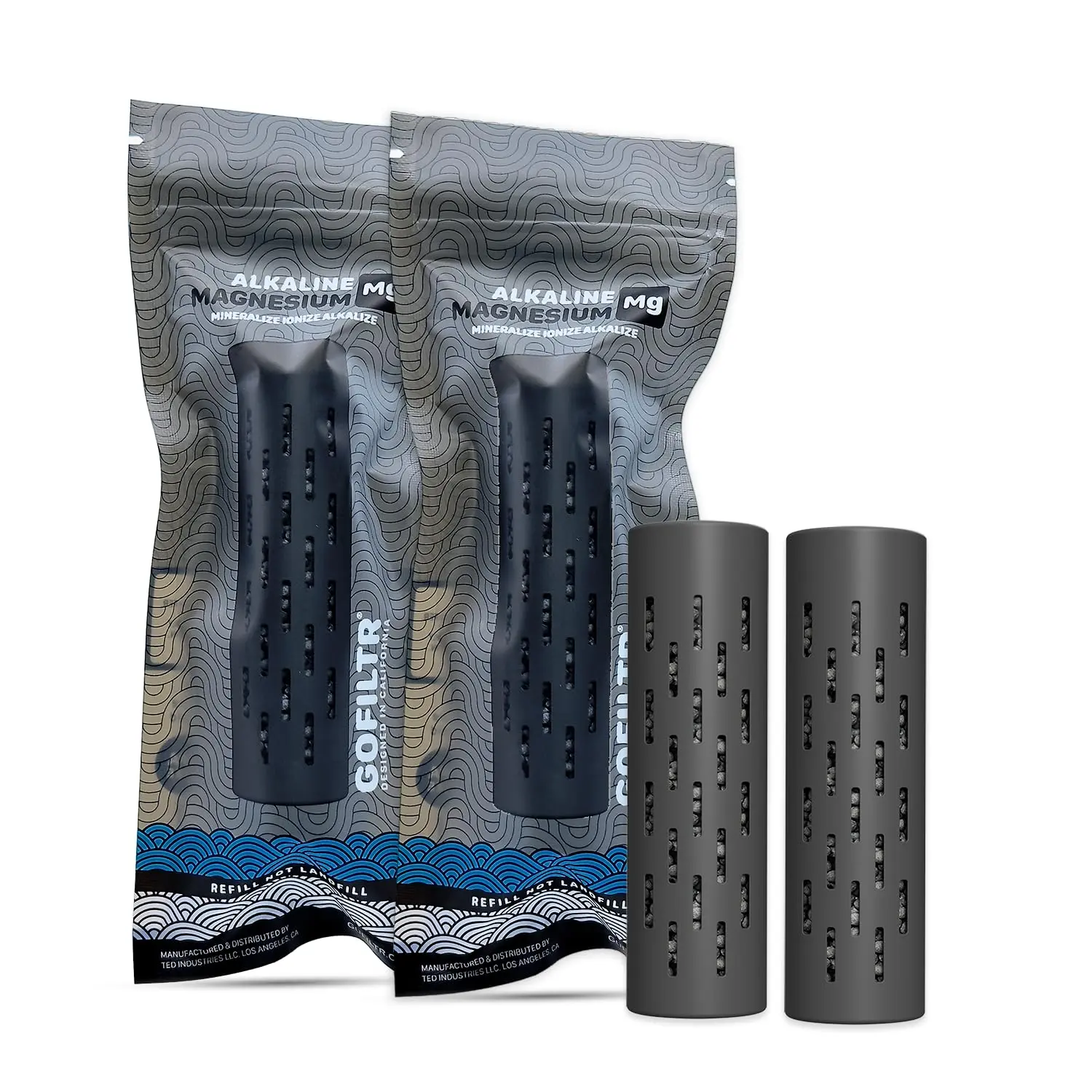 Magnesium Alkaline Water Infuser (2 Pack) 9.5 pH + Electrolytes for Any Water Bottle/Small Pitcher, 750 Refills for 3 Months, 2 Ionized Mineral Water Infusers