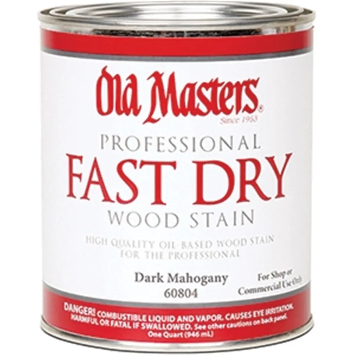 Old Masters 60804 Dark Mahogany Fast Dry Wood Stain - 1 Quart
