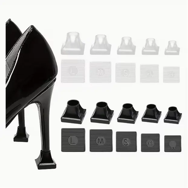 10 Pairs High Heel Protectors 5 Sizes Heel Repair Caps Covers & Heel Stoppers Heel Cover Replacement Tip Caps for Outdoor Weddings/ Stop Sinking at Grass/ Gravel/ Bricks and Cracks summerwins