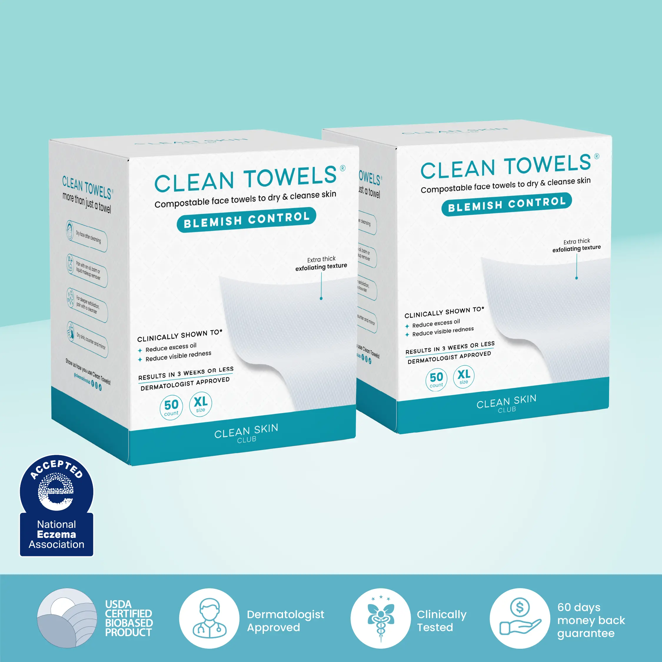 Clean Towels® Blemish Control XL - 100 count - 2 pack
