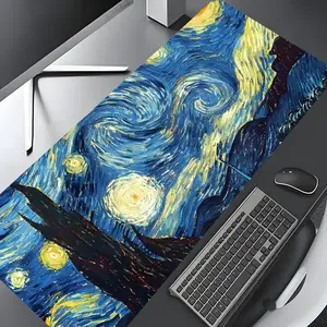Starry Night Pattern Mouse Pad, Rectangle Gaming Mouse Pad, Office Desk Keyboard Mat for Home Office Desk, Desk Accessories