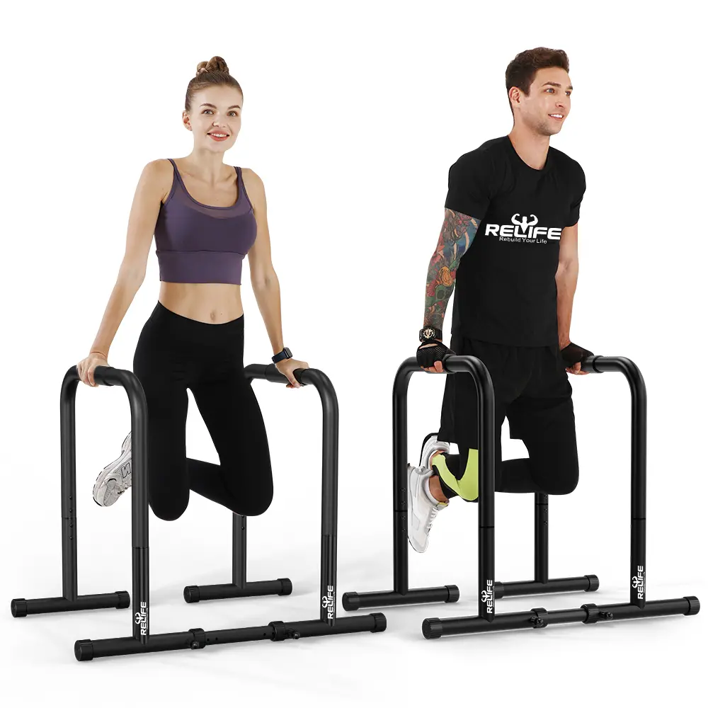 Relife Sports Dip Stand Heavy Duty Fitness Dip Station Adjustable Sturdy Parallette Push Up Stand for Home Gym Ultra Durable Dip Bar with Stable Design for Intense Workout Functional Heavy Duty Stabilizer Exercises at Home SummerVibes