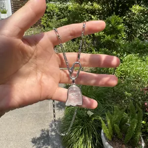 Adorable Natural Crystal Ghost Necklace for Self-Care & Protection | Tarnish-Free Waterproof Silver Chain with Genuine Clear Quartz Black Onyx Tiger’s Eye | Healing Stone Ghost Pendant for Daily Serenity & Mindfulness | Cute Spiritual Jewelry Gift to Self