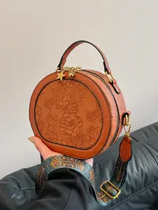 Women's Fashionable Embossed Design Handbag, Casual PU Leather Crossbody Bag for Daily Used, Trendy Versatile High-quality Daily Commuting Bag