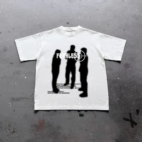Fearless Blurred Street Portrait Graphic Print Cotton T-Shirt, Y2k Shirt, Unisex T-Shirt, Gift For Men Women