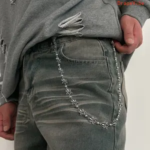 Men's Punk‑Style Alloy Waist Chain Belt Dark Spider Metal Design High‑End Casual Accessory For All‑Season Daily Wear