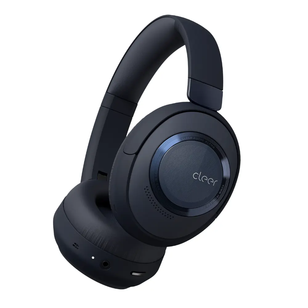 Cleer Alpha Noise Cancelling Bluetooth Headphones, 40mm Ironless Driver, Deep Bass Customize EQs, 35Hr Play, Dual-Mic, Clear Calls, Comfort Fit, Bluetooth 5.1, Hi-Res Wireless Headphone