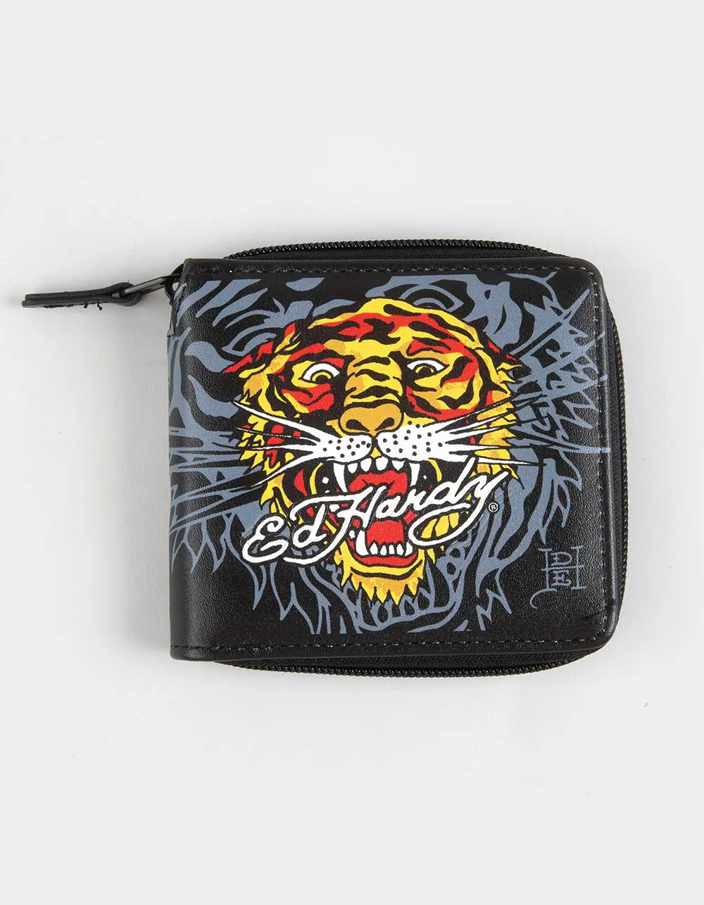 ED HARDY Tiger Zip Wallet, Black Combo