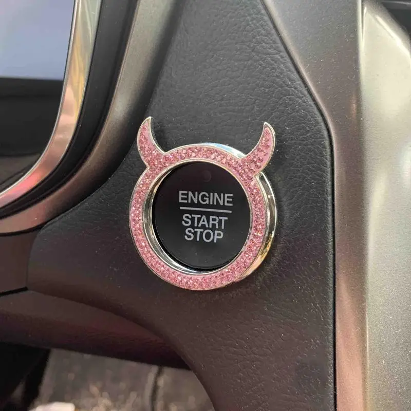 Rhinestone Car Engine Start Stop Switch Cover, Car Engine Start Stop Decorative Ring, Car Ignition Starter Decorative Accessories