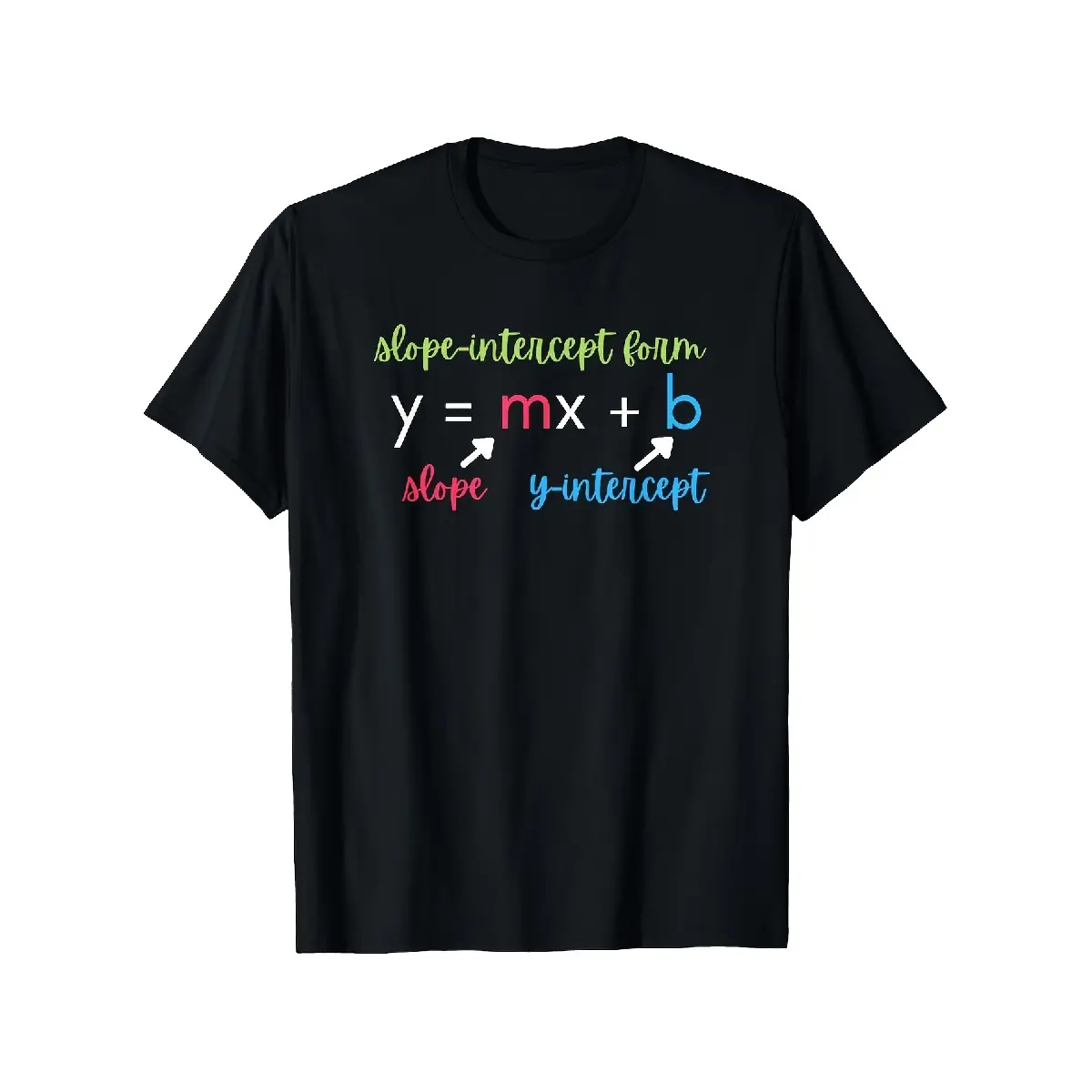 Vintage Letters T-shirt, Menswear Streetwear Graphic Top with Funny Slope Intercept Formula, Casual Shortsleeve Algebra Tee, Tshirt, Letters T-Shirts