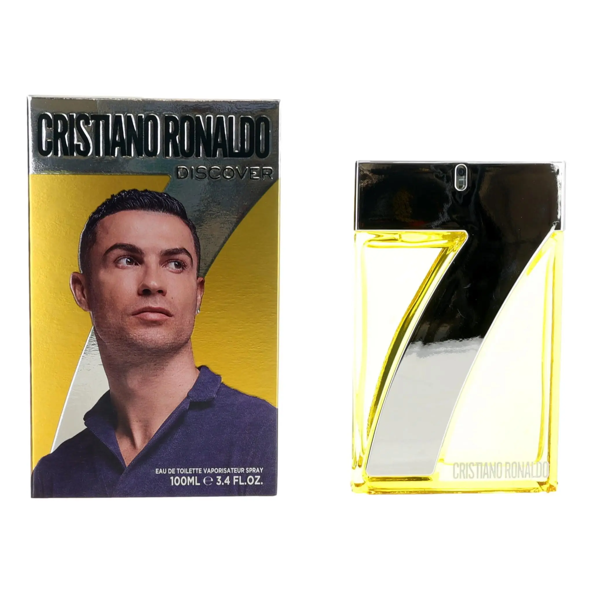 CR7 Discover by Cristiano Ronaldo, 3.4 oz EDT Spray for Men, 3.4 Fl Oz, Fresh Blend, Male Wear, Base Notes Citrus, Lemon, Lavender, Top Notes Orange