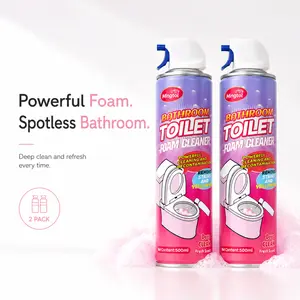 Bathroom Toilet Foam Cleaner – Powerful Clinging Foam Removes Stains & Yellowing, Multi-Surface Deep Clean for Toilet, Sink, Bathtub, Mirror, Faucet & Showerhead, Easy Rinse, Fresh White Peach Scent, 500ml