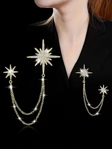 Star Design Brooch, Fashionable Rhinestone Decor Brooch for Women & Girls, Trendy All-match & Exquisite Brooch for Birthday Gift, Fashion Accessory
