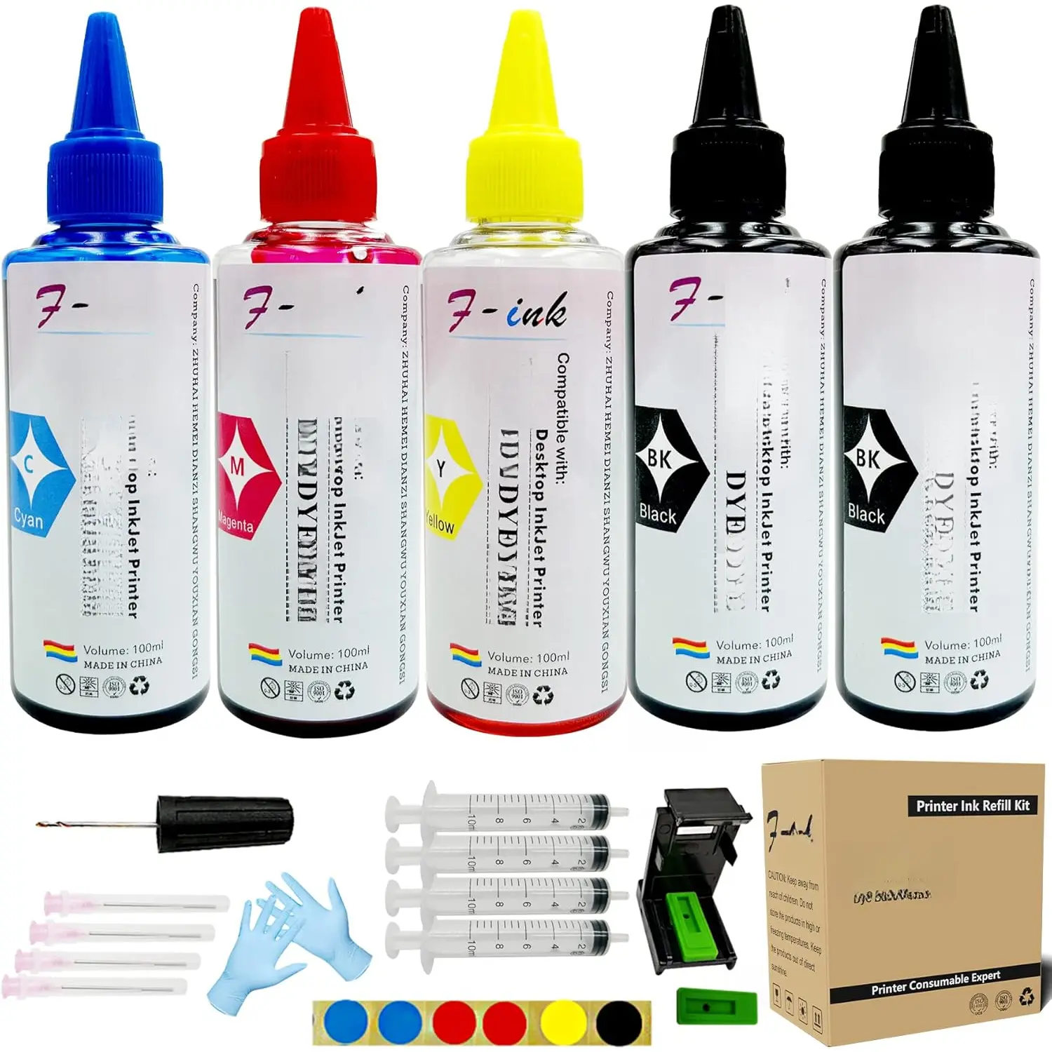 5x100ml Bottles Ink and Ink Refill Tools Compatible with  PG-245XL CL-246XL PG-275XL CL-276XL PG-245 CL-246 PG-275 CL-276 Ink Cartridges