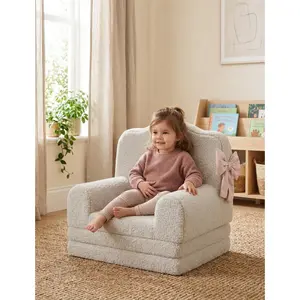 Garvee Modern Rustic Convertible Furniture Collection Featuring 2-in-1 Teddy Fleece Toddler Sofa Chair and Wave-Edge Dining Tables with Waterproof MDF Tops, Metal Frames, Scratch-Resistant Surfaces, Seating 4-8, Easy Assembly