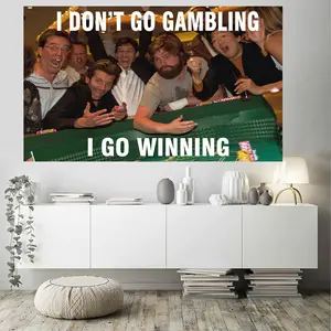 Hangover Flag  "IDON'T GO GAMBLING IGO WINNING " Banner 3x5Ft Banner For College Dorm Room Man Cave Frat Wall Outdoor Deor