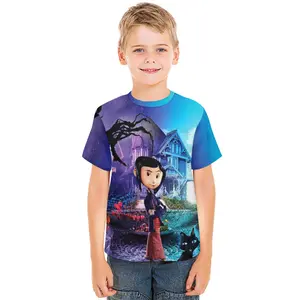 Young Girl's and Boy's Coraline Graphic T-Shirt Anime Tees Movie Vintage Cotton T-Shirt Gift for Her A0927-14