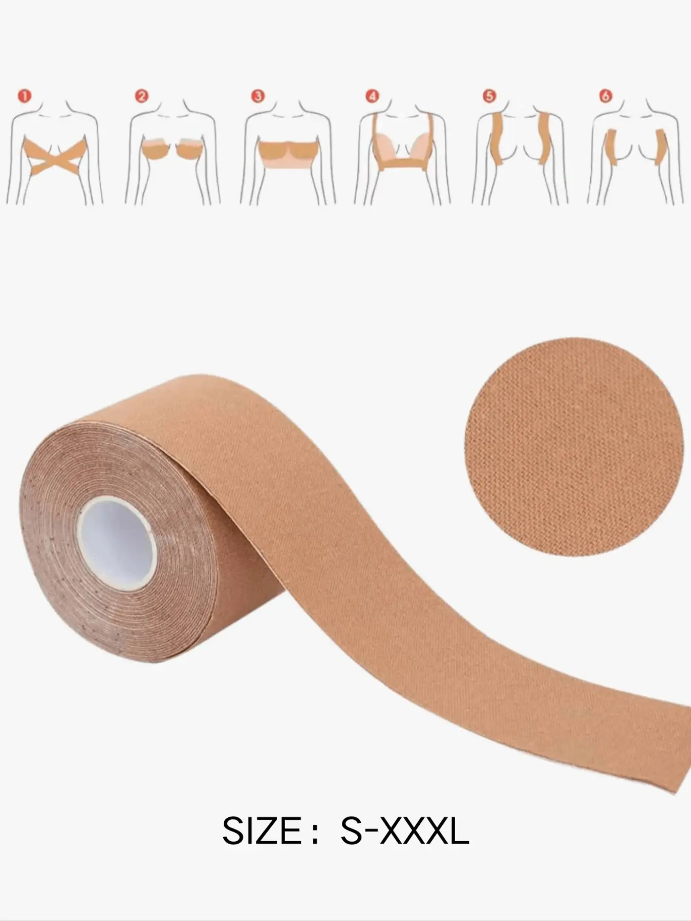 1 roll, Adhesive bra inserts, anti expansion and gathering chest elastic fabric muscle patch, invisible lifting and breast lifting patch, nipple cover breathable breast lifting strap, Breast Tape, Boob Tape, suitable for A-E cup large breasts!