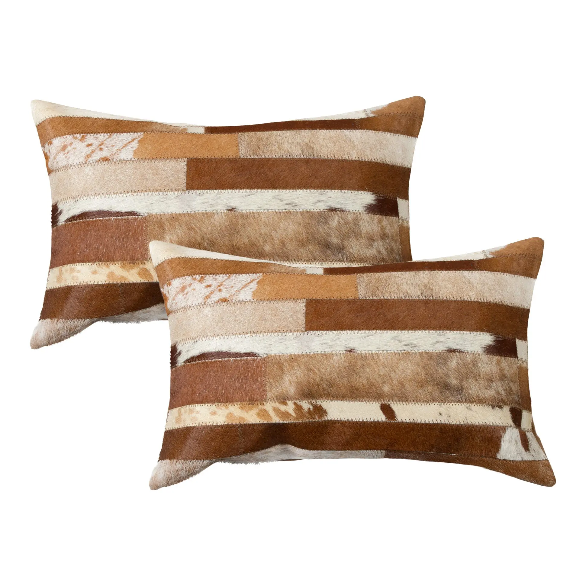 Natural Torino Madrid Neutral Cowhide Pillow | 2-Pack | 12"x20"