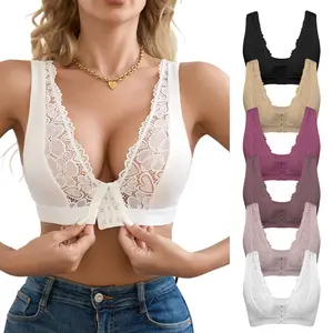 3/6 Pack Women’s Front Closure Lace Bras,Comfortable Seamless Soft no padding Womenswear Bridal bras women minimizer bra bra bras for women