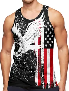 Men 2025 Sport Tank Tops, American Flag Gym Tank Tops, US Flag Eagle Sport Vest, Menswear Minimalist Solid Tank, Casual Streetwear