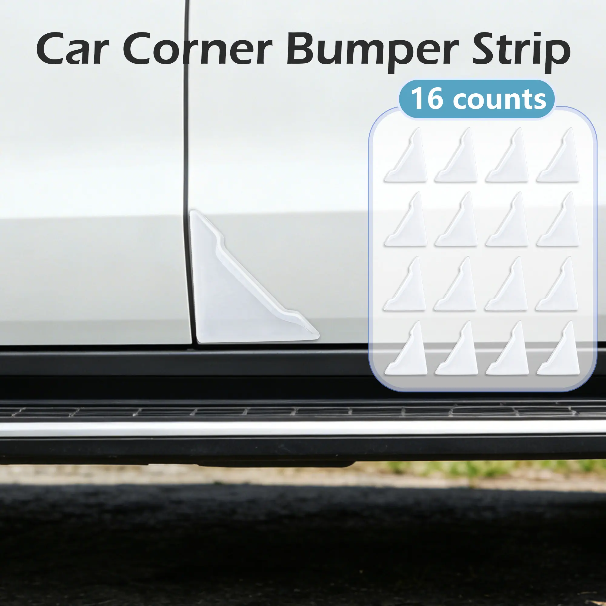 16 Counts transparent corner protection strips for vehicle corners, invisible protective covers to prevent collision scratches