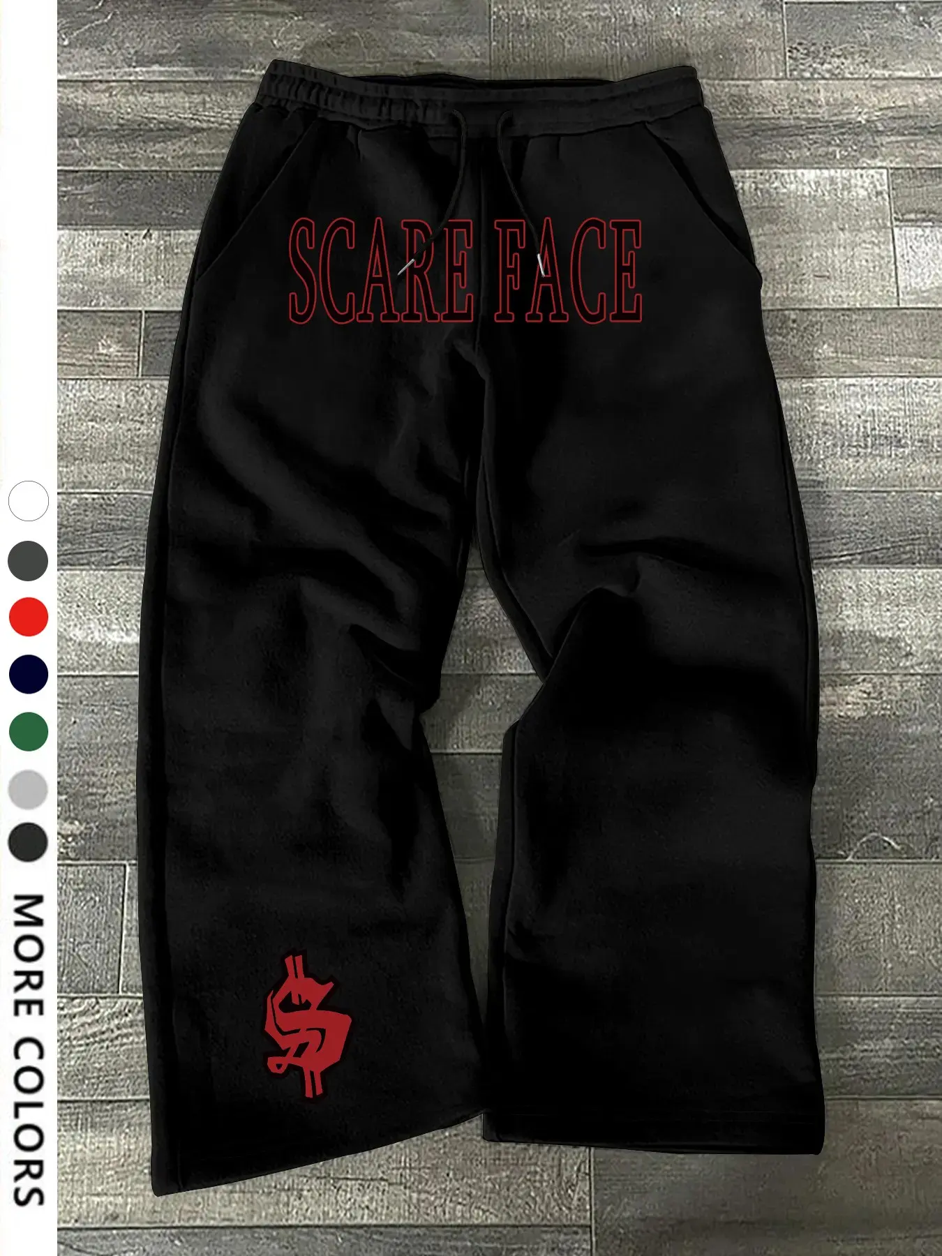 Men's Casual Sporty Long Pants, Dollar Sign & Letter Pattern Print, Drawstring Wide Leg, Loose-Fitting, All Seasons Wear, Casual Sporty Trousers, Letter Print Sweatpants, Graphic Print Sweatpants