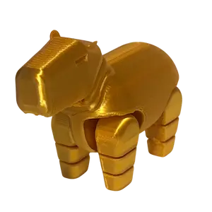The Golden Capybara 3D Printed PLA Plastic 2" Tall Unique Animal-Themed Decoration Item
